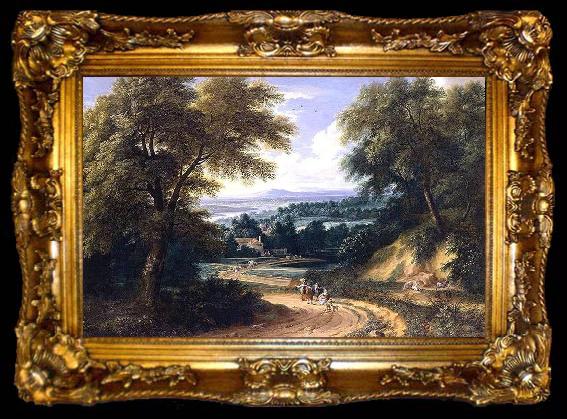framed  Adriaen Frans Boudewijns Landscape with Travellers, ta009-2